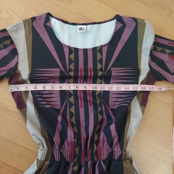 Jamie Okuma Parfleche Pocket Dress Geometric Art To Wear Short Sleeve Sz XS - Picture 7 of 11